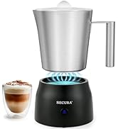 Secura Detachable Milk Frother, 17oz Electric Milk Steamer Stainless Steel, Automatic Hot/Cold Fo...