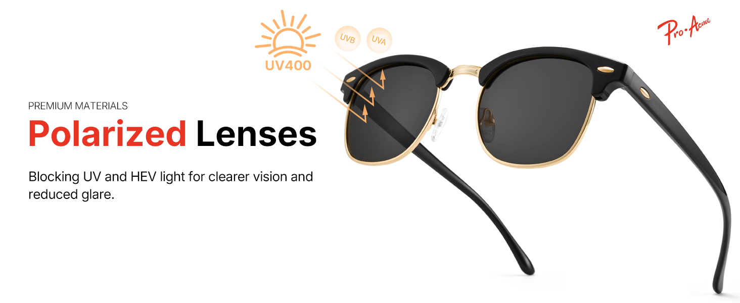 Pro Acme Semi-Rimless Polarized Sunglasses