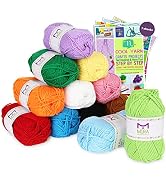 Acrylic Yarn | 1312 Yards | Large 50g Skeins | 12 Multicolor Knitting and Crochet Yarn Bulk – Sta...
