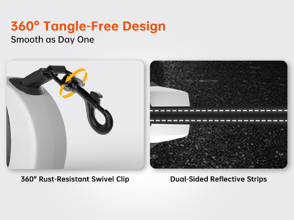 16Ft Retractable Dog Leash with LED Light, Heavy Duty Dog Leash