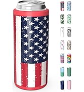 TILUCK Skinny Can Cooler for Slim Beer &amp; Hard Seltzer, Stainless Steel, Doucle-Walled Stainless S...