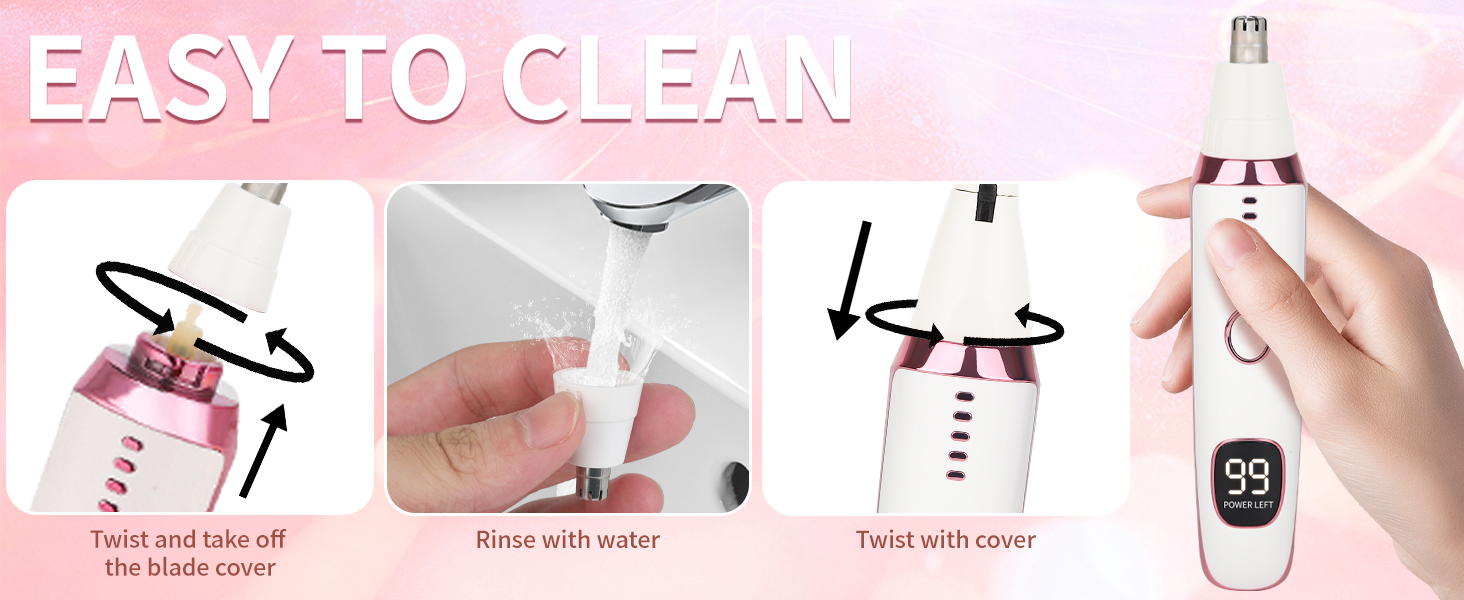 Mendaping 2025 Rechargeable Nose and Ear Hair Trimmer With LED Dispaly for Women Men