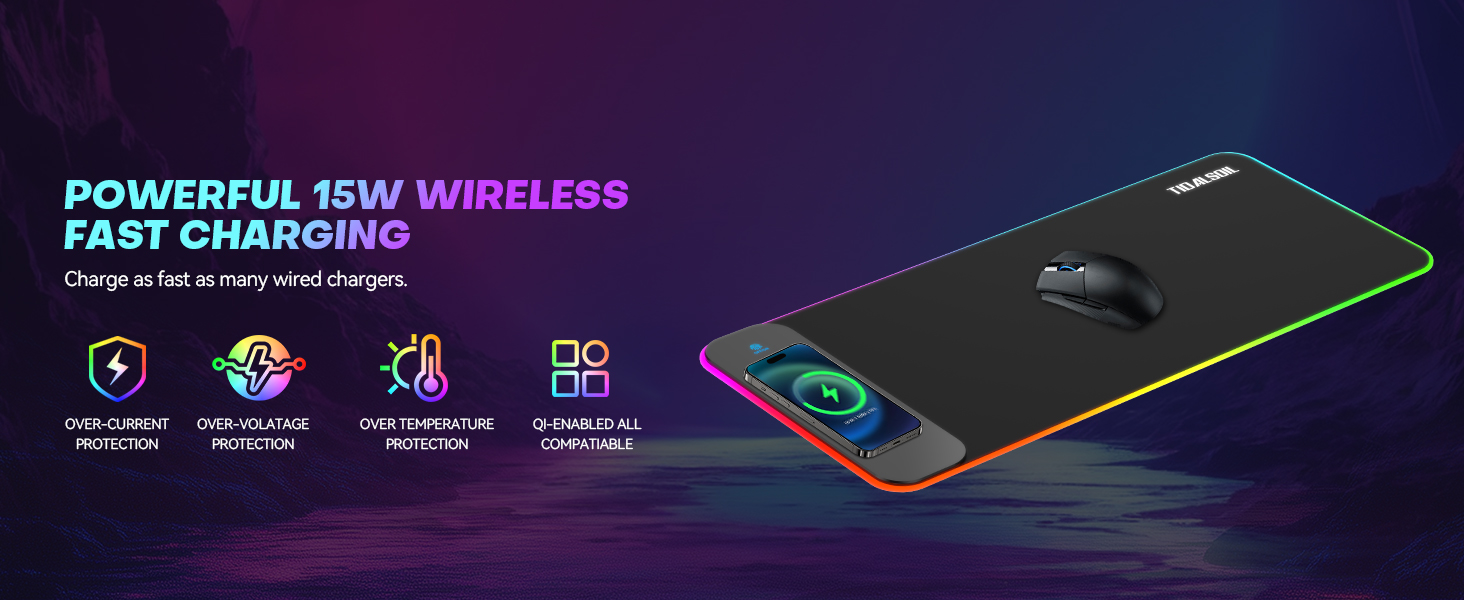 wireless charging mouse pad