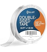 GLUIT New Double Sided Tape Heavy Duty 17.5 lbs Reusable Adhesive Removable Washable Multipurpose...