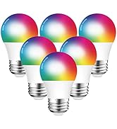 Smart Light Bulbs DOGAIN A15 E26 Base RGB Dimmable Color Changing WiFi-Bluetooth Bulb Compatible ...