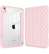 Polka Dot Case for iPad Air 5th/4th Generation 10.9 Inch 2022/2020, Clear Acrylic Back TPU Bumper...