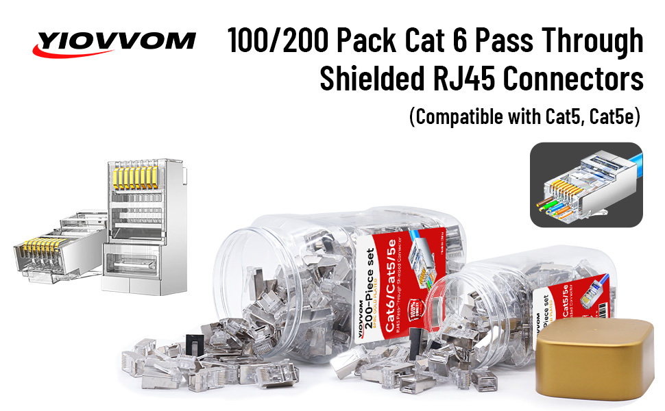 Cat 6 Pass Through RJ45 8P8C Connectors 