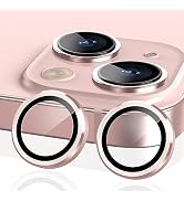 YWXTW for iPhone 15 Plus/iPhone 15 Camera Lens Protector, Individual Anti Scratch Metal Ring Temp...