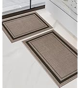 chakme 2 Piece Bathroom Rug Sets, Ultra Thin Bath Mat Quick Dry, Absorbent, Non Slip, Machine Was...