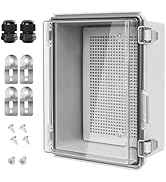 LeMotech Electrical Box, IP67 Waterproof Hinged Clear Cover Stainless Steel Latch Junction Box, A...