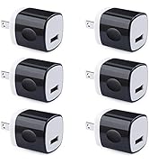 Wall Adapter, USB Wall Charger 6 Pack, UorMe 1A 5V Single Port USB Plug Power Adapter Compatible ...