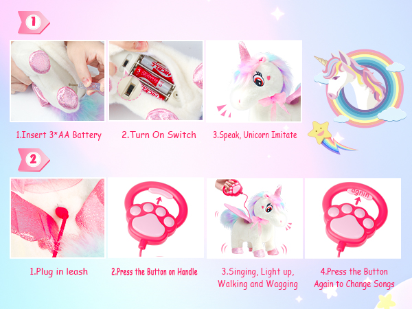 Walking Talking Singing Interactive Unicorn Toy