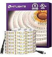 HitLights White LED Strip Lights, 16.4ft High Density Tape Light 4000K, UL Listed, 600 LEDs, CRI>...