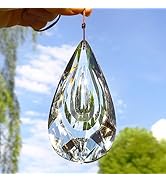 Hanging Crystal Prism Suncatcher Ornament Faceted Clear Crystal Drop Rainbow Maker Pendant for Wi...