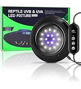 LED UVB Light for Reptiles, 8W UVB Lamp – Timer Switch, Adjustable Brightness, Ferguson Zones 1-4...