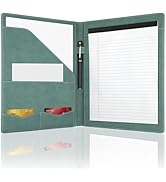 MOWPOG Professional Padfolio Portfolio Binder, Faux Leather Interview Resume Folder, Letter Size ...