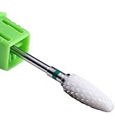 MZCMSL Coarse Grit Ceramic Nail Drill Bit,White Ceramic Cone File Bit, 3/32 Flame Style Gel Nail ...