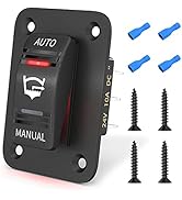 Joinfworld 3 Way 20A Bilge Pump Rocker Switch Waterproof 12V 24V 4Pin SPDT Auto/Off/Manual Bilge ...