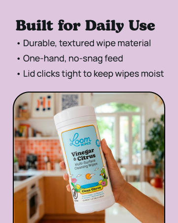 Vinegar cleaning wipes in kitchen, durable for daily use, gym equipment wipes