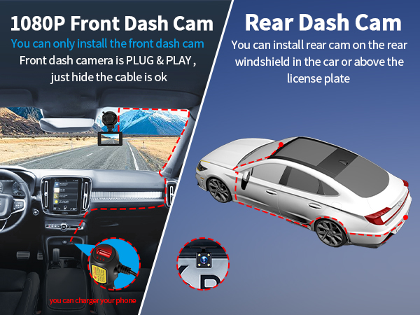 dashcam front and rear camera