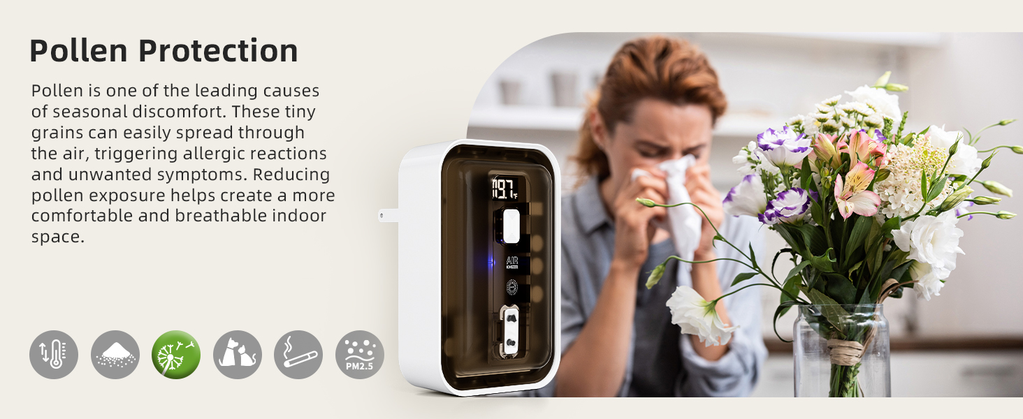 Plug In Air Ionizer HEPA Air Filter, Mini Personal Air Purifiers For