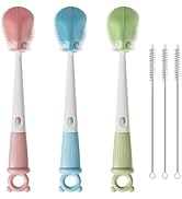 JOYMOOP Silicone Bottle Brush &amp; Straw Cleaner Brush Set, Multi-Functional Bottle Washer for Sport...