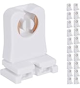 Non-shunted Turn Type T8 Lamp Holder JACKYLED 20-Pack UL Socket Tombstone for LED Fluorescent Tub...