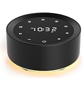White Noise Machine with Alarm Clock &amp; Night Light for Babies and Adults, 20 Soothing Sounds, Gla...