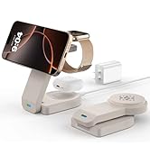 3 in 1 Wireless Charging Station Compatible with Apple,Foldable Magnetic Wireless Charger for iPh...