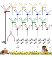 Jongdari 16 Sets Dragonfly Hat Clip Realistic Fake Dragonflies Clip-On Garden Outdoor Decor Stake...