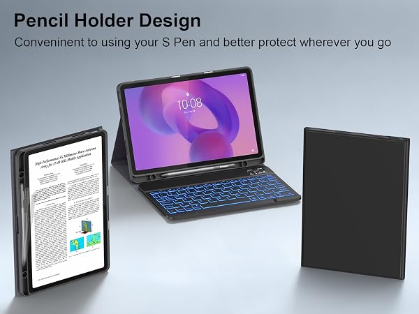 Lenovo Idea Tab 11 Inch 2025 case with keyboard built-in pencil holder