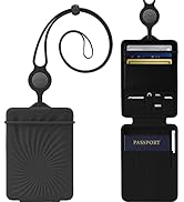 BONE Lanyard Passport Holder, Passport Cover with Travel Gadget Set &amp; Card Slots, Duel-Sided Pass...