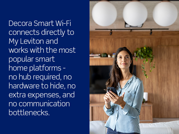 Decora Smart Wi-Fi connects directly to My Leviton