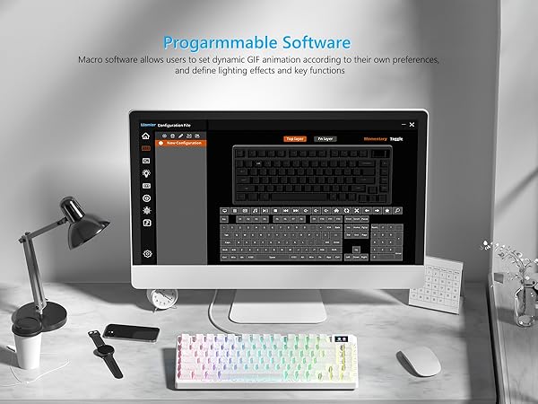 75% Percent Keyboard Mechanical Gaming Keyboard Topographic keycaps