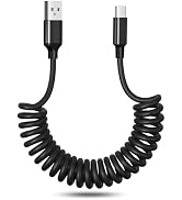 Coiled USB to USB C Cable, OKRAY USB a to USB c Cable 60W Fast Charging 3FT Retractable Carplay&amp;A...
