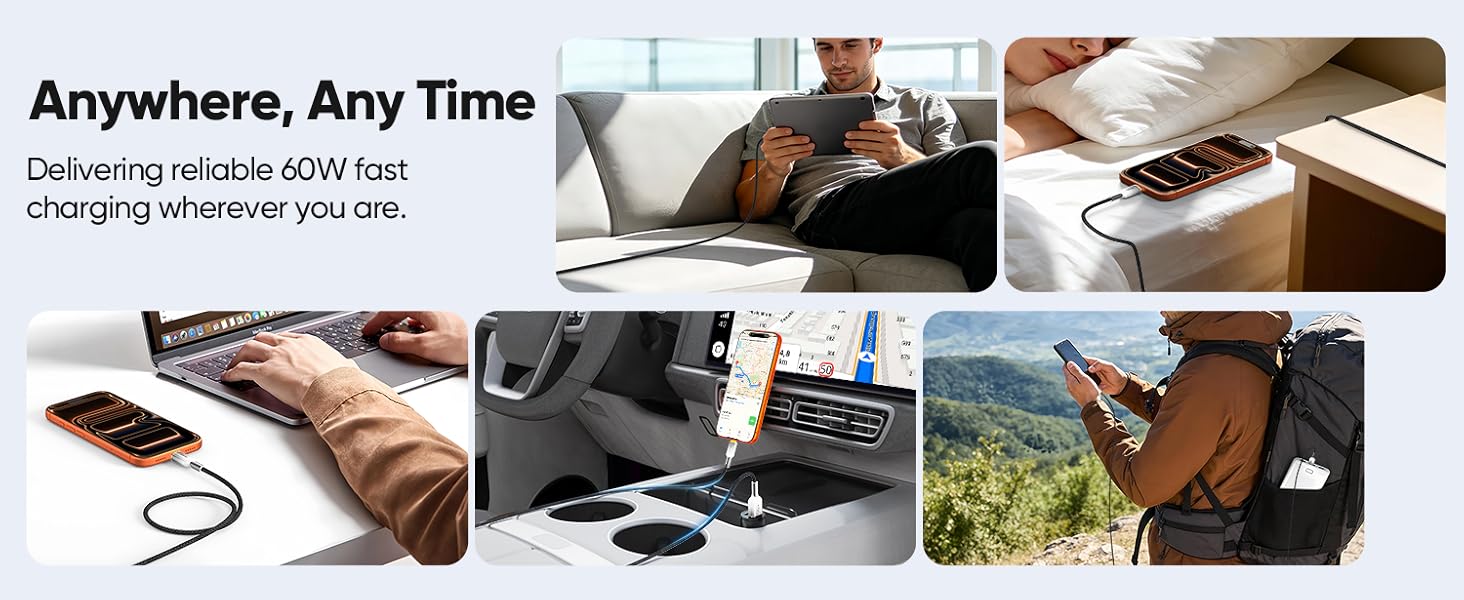 60w 480Mbps data usb a to c cable