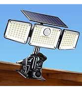 LIFENGSOLER Clip on Solar Lights for Fence, 1Second Installation Motion Sensor Security Lights wi...