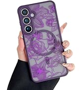 XIZYO Magnetic Case for Samsung Galaxy S24 Plus Floral Rose Cute Phone Case [Compatible with Mags...