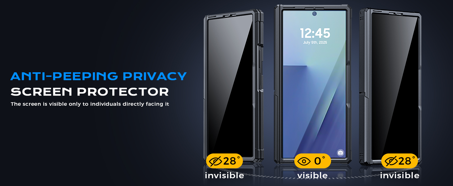 For Samsung z fold 7 case Privacy Black