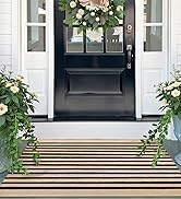 OLANLY Brown and Black Striped Rug 2'4