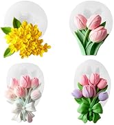 4PCS 3D Flower Bouquet Soap Silicone Molds,Tulip Bouquet Gypsum Plaster Molds Flower Shaped Silic...