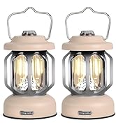 SEAMAGIC Rechargeable LED Camping Lanterns, 2000mAh Vintage Camping Lights Battery Operated Recha...