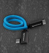 KONDOR BLUE | Right Angle 12" USB-C Braided Cable for 8K Data and Power Delivery | 20 Gb/s Transf...