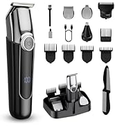 Ourcec Beard Trimmer Professional All-in-One Mens Grooming Kit with Hair Clipper, Nose, Ear, Body...