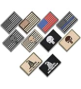 AUAUY Bundle 10 Pieces American Flag Patches, Tactical Patches of USA US American Flag, Hook &amp; Lo...