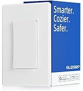 ELEGRP Smart Light Switch, 2.4GHz Wi-Fi Single Pole Light Switch Compatible with Alexa and Google...