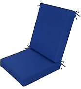 idee-home Outdoor Patio Dining Chair Cushion, High Back Density Foam Chair Cushions Seat with Rem...