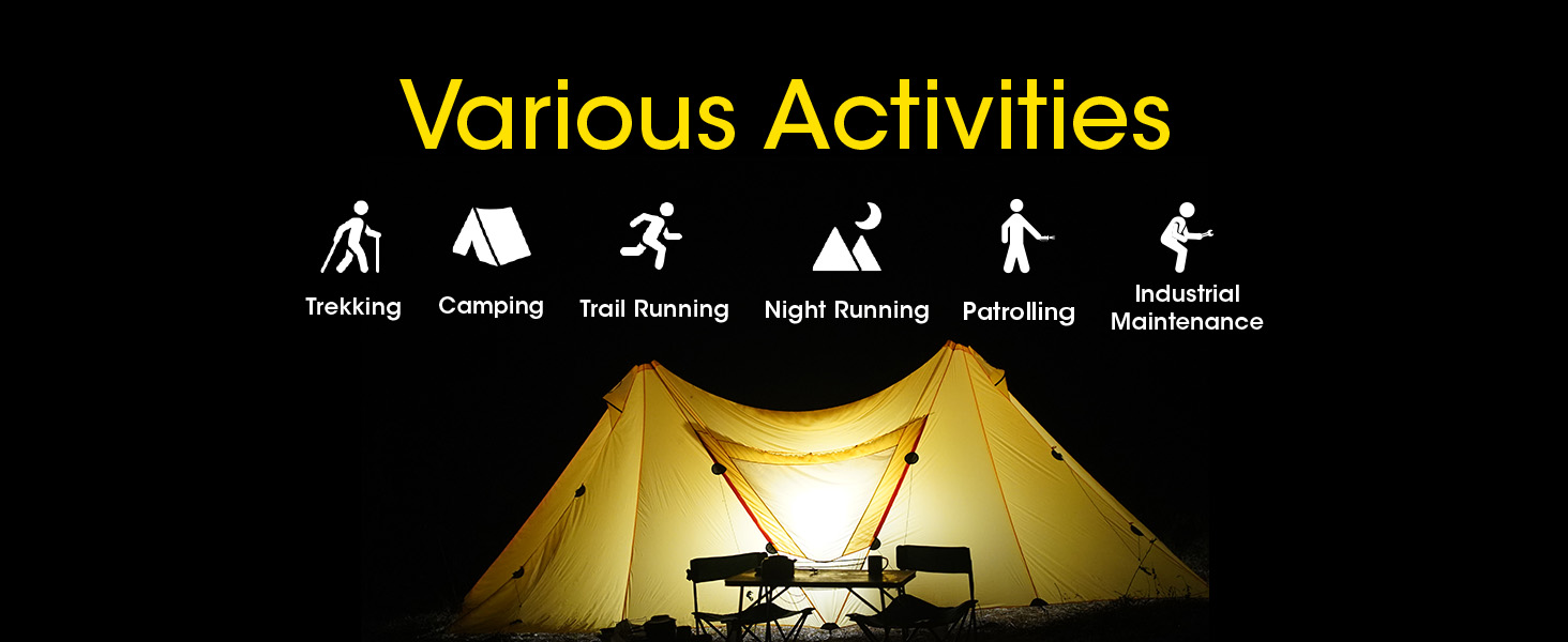 A yellow tent at night that is being illuminated from the inside.