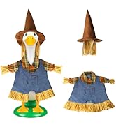 Tiaforza Fall Scarecrow Porch Goose Outfits for 23" Lawn Statue - Cute Hat &amp; Clothes Set for Conc...