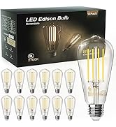TJOY 12 Pack Vintage 8W ST58 LED Edison Light Bulbs 60W Equivalent, 800Lumens, 2700K Warm White, ...